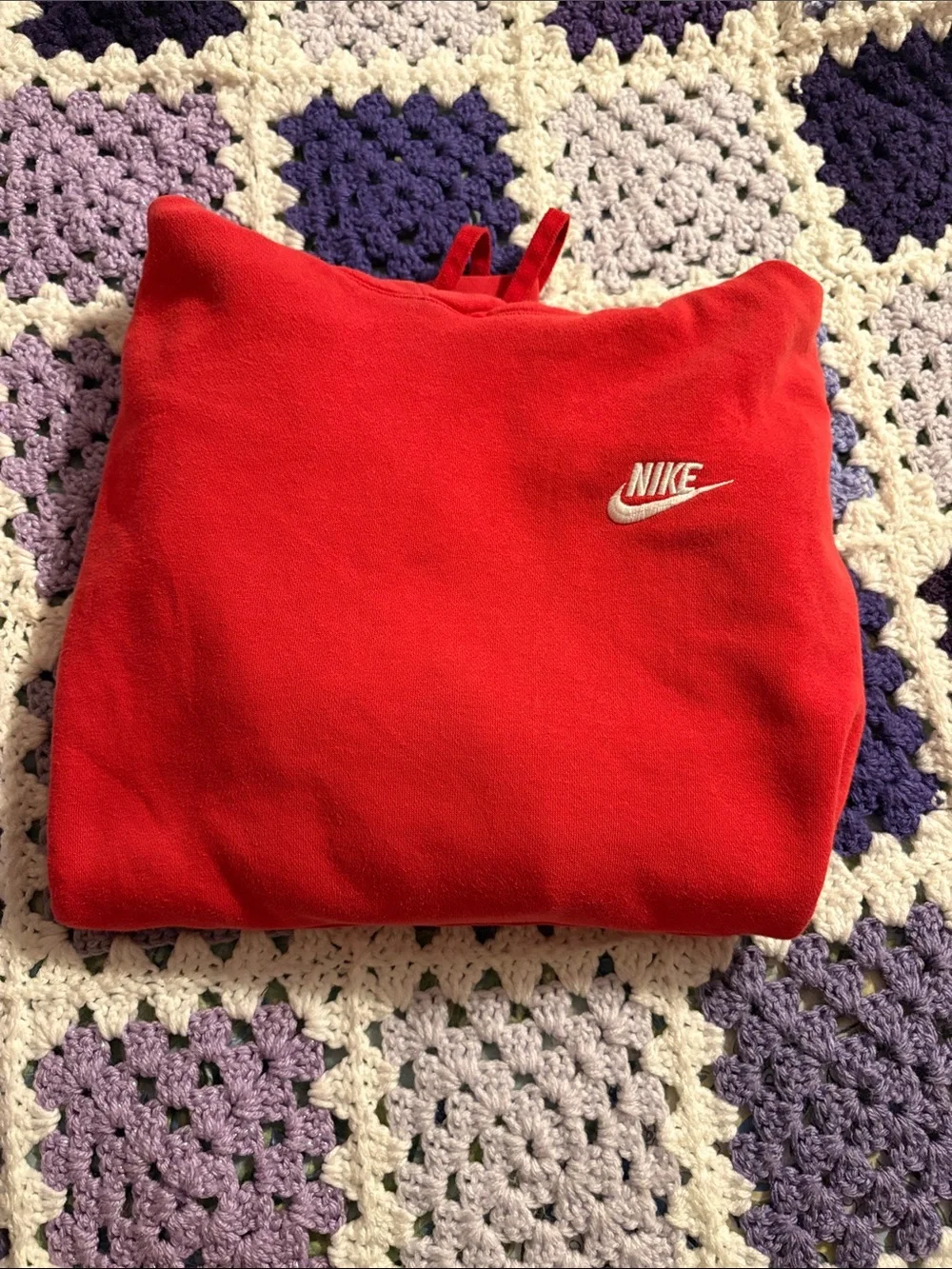 Nike Red Pullover Sweatshirt with White Logo